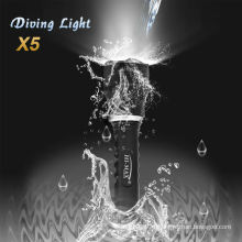 Black Diving Water-poof and Explosion-proof Led Torch Flashlight